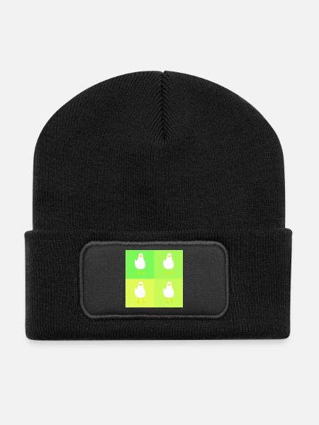 MeinsMeinsMeins - grün - Recycelte Patch Beanie - Schwarz