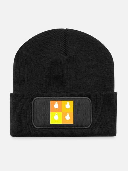 MeinsMeinsMeins - gelb - Recycelte Patch Beanie - Schwarz