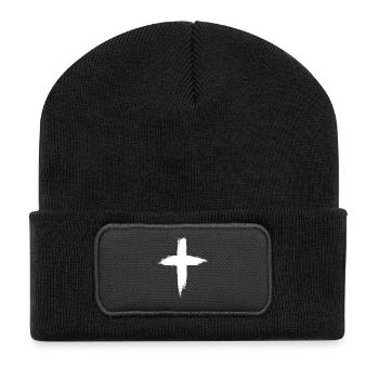 Christen Kreuz - Recycelte Patch Beanie - Schwarz - Vorne