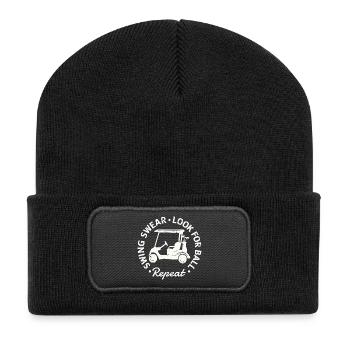 Swing Swear - Look For Ball - Repeat  - Recycelte Patch Beanie - Schwarz - Vorne
