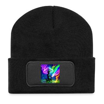 Idegen_Saman - Recycled Patch Beanie - black - Front