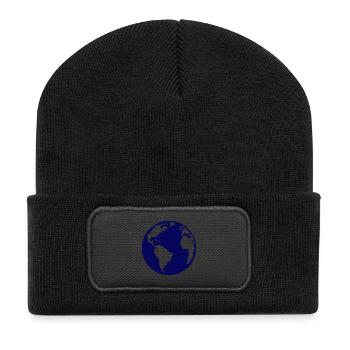 Erde - Recycelte Patch Beanie - Schwarz - Vorne