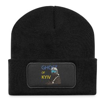 Le fantôme de Kyiv Pilote - Beanie recyclé à patch - noir - Devant