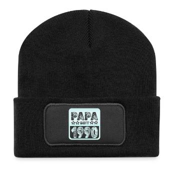 Spruch 1990 - Recycelte Patch Beanie - Schwarz - Vorne