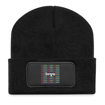 Sternzeichen Skorpion - Recycelte Patch Beanie - Schwarz - Vorne