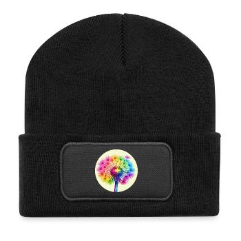 Rainbow Dandelion - Recycled Patch Beanie - black - Front