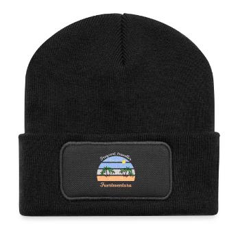 Frequent Traveler Fuerteventura Retro - Recycelte Patch Beanie - Schwarz - Vorne