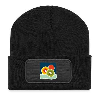 Bunte Kiwis – Fruchtige Pop-Illustration - Recycelte Patch Beanie - Schwarz - Vorne