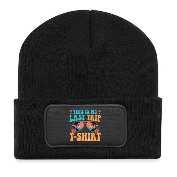 This Is My Last Trip Retro Vacation - Recycled Patch Beanie - black - Front