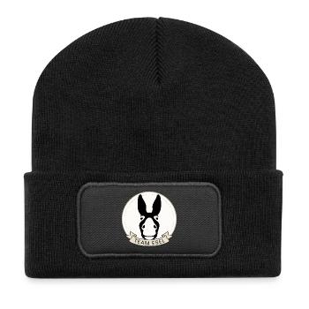 Team Esel | Eselfan Geschenk für Tierfreunde - Recycelte Patch Beanie - Schwarz - Vorne
