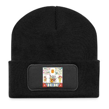 Cinco Mayo Día Muertos Fiesta - Recycelte Patch Beanie - Schwarz - Vorne