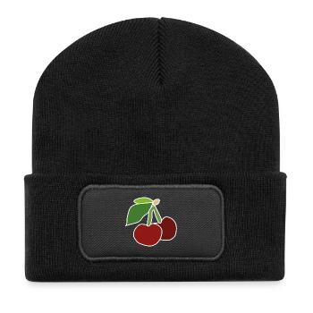 Red Cherries – Fruity Pop Illustration - Recycled Patch Beanie - black - Front