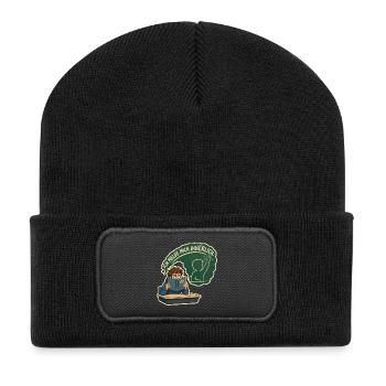 Ich melde mich innerlich – Introvertierter Schüler - Recycelte Patch Beanie - Schwarz - Vorne