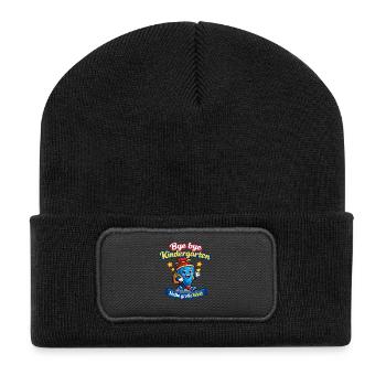 Abschied vom Kindergarten - Recycelte Patch Beanie - Schwarz - Vorne