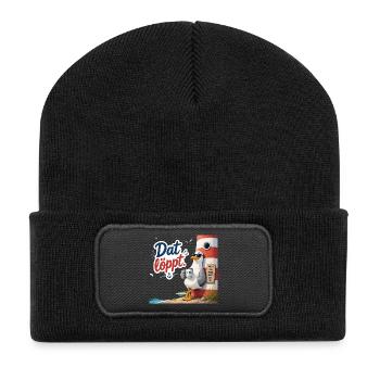 Dat löppt - Recycelte Patch Beanie - Schwarz - Vorne