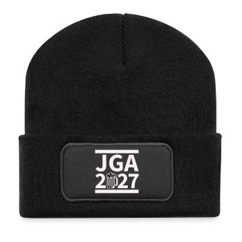 Bachelor Party 2027 Beer Celebration Design - Recycled Patch Beanie - black - Front