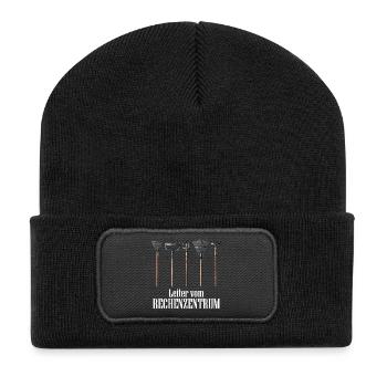 Leiter vom Rechenzentrum Gärtner - Recycelte Patch Beanie - Schwarz - Vorne