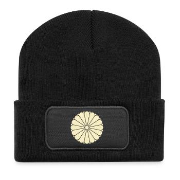 Art Mon Mon Vintage Oriental Jaune Kiku - Beanie recyclé à patch - noir - Devant