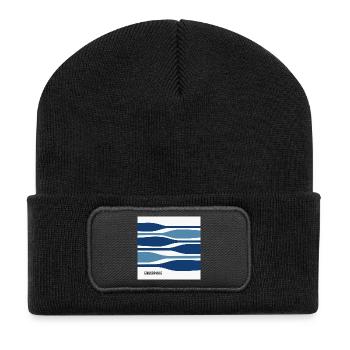 Endorphine – Minimalistisches Paddel Poster - Recycelte Patch Beanie - Schwarz - Vorne