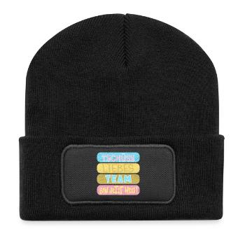 Abschied Liebes Team - Recycelte Patch Beanie - Schwarz - Vorne