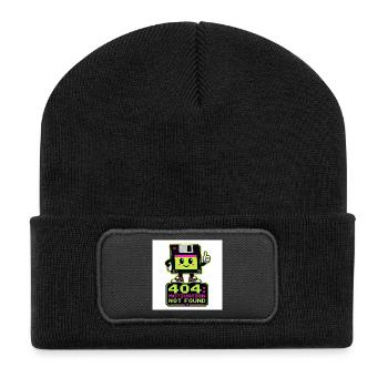 Retro 404 Motivation not found - Recycled Patch Beanie - black - Front