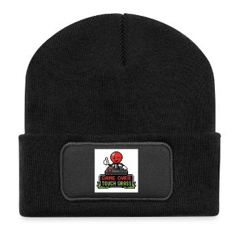 Game Over Touch Grass Pixel - Beanie recyclé à patch - noir - Devant