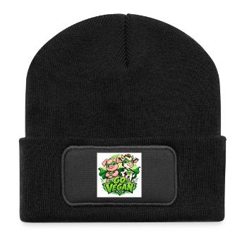 Go vegan superheroes - Recycled Patch Beanie - black - Front