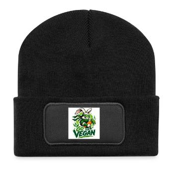 go vegan - Recycled Patch Beanie - black - Front