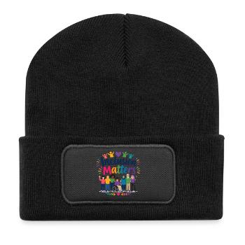 L’inclusion est importante – Éducation spécialisée – Freundli - Beanie recyclé à patch - noir - Devant