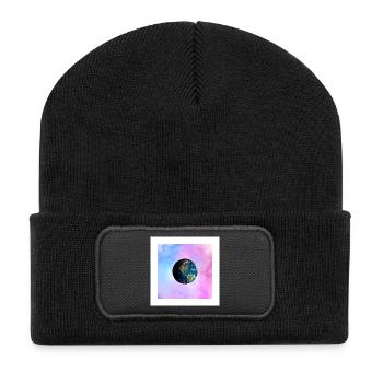 Earth in pastel galaxy - Recycled Patch Beanie - black - Front