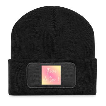 Fière de toi - Beanie recyclé à patch - noir - Devant