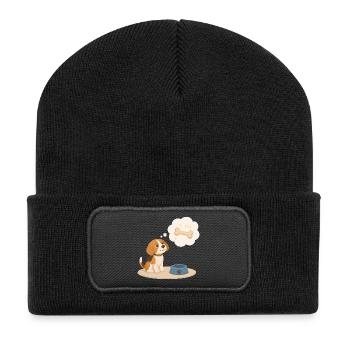 Beagle dreams of a bone - Recycled Patch Beanie - black - Front