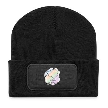 Illustration de l’aquarelle d’un oiseau kiwi du World Tour - Beanie recyclé à patch - noir - Devant
