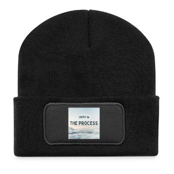 Trust In The Process Inspirational Quote Design - Recycled Patch Beanie - black - Front