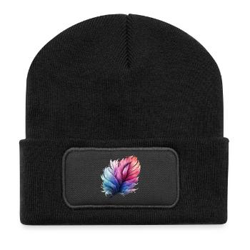 Prismatic Feather Gradient - Recycled Patch Beanie - black - Front