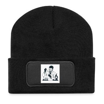 Laboratory scientist with pipette - Recycled Patch Beanie - black - Front