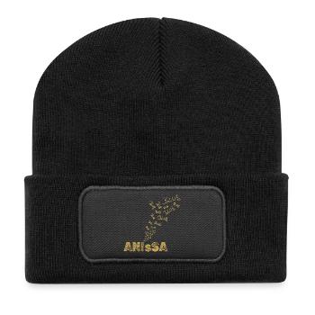 Anissa en tant que voile - Beanie recyclé à patch - noir - Devant