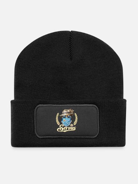 Servus Bayern Edelweiss - Recycelte Patch Beanie - Schwarz
