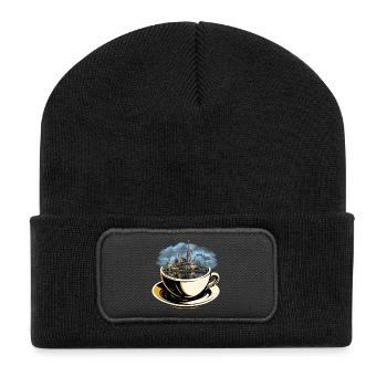 Vienna in a Cup  - Recycelte Patch Beanie - Schwarz - Vorne