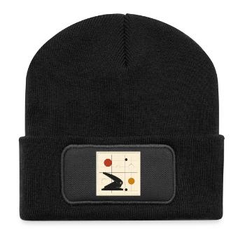 Locher No. 03 – Ordnung und Lücken - Recycelte Patch Beanie - Schwarz - Vorne
