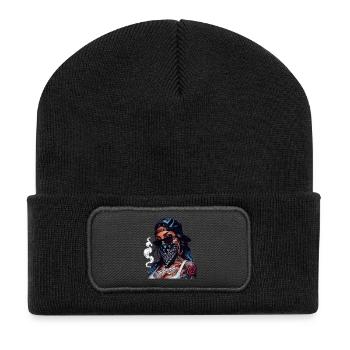 Loyalität im Straßenstil - Recycelte Patch Beanie - Schwarz - Vorne