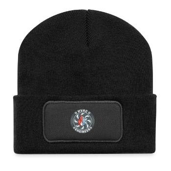 HVAC-Ingenieur Flame Snowflake Ventilator-Badge-Geschenk - Recycelte Patch Beanie - Schwarz - Vorne