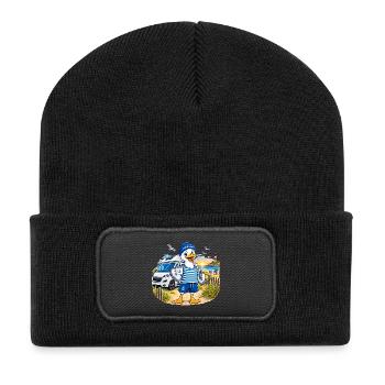 OstseeFreunde Camper - Recycelte Patch Beanie - Schwarz - Vorne