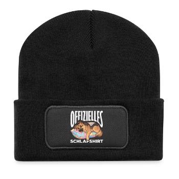 Deutscher Schäferhund - Recycelte Patch Beanie - Schwarz - Vorne