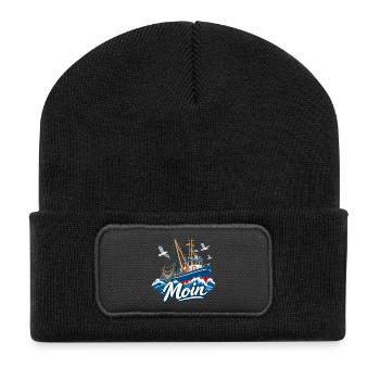 Fischkutter Nordsee Moin  Kutter - Recycelte Patch Beanie - Schwarz - Vorne
