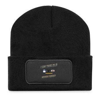 I'm This Old Never Forget Retro Design - Recycelte Patch Beanie - Schwarz - Vorne