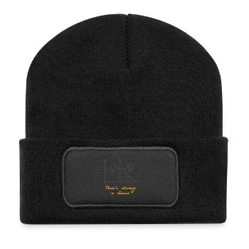 There's Always a Chance (für helle Hintergründe) - Recycelte Patch Beanie - Schwarz - Vorne