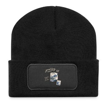 Good Boy Freiheit Reise-Stempel - Recycelte Patch Beanie - Schwarz - Vorne