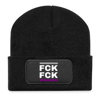 FCK FCK - Recycelte Patch Beanie - Schwarz - Vorne