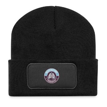 Vintage-Abzeichen für Atemtherapeuten und menschliche Lungen - Recycelte Patch Beanie - Schwarz - Vorne